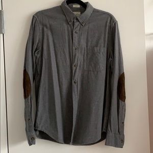 J.Crew Cotton Button Down with Suede Elbow Patch